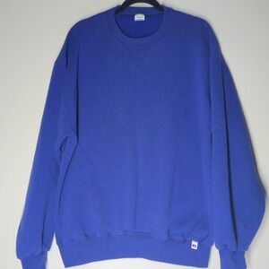 Vintage Russell Essential Crewneck Sweatshirt Blank Adult Size XL USA Blue